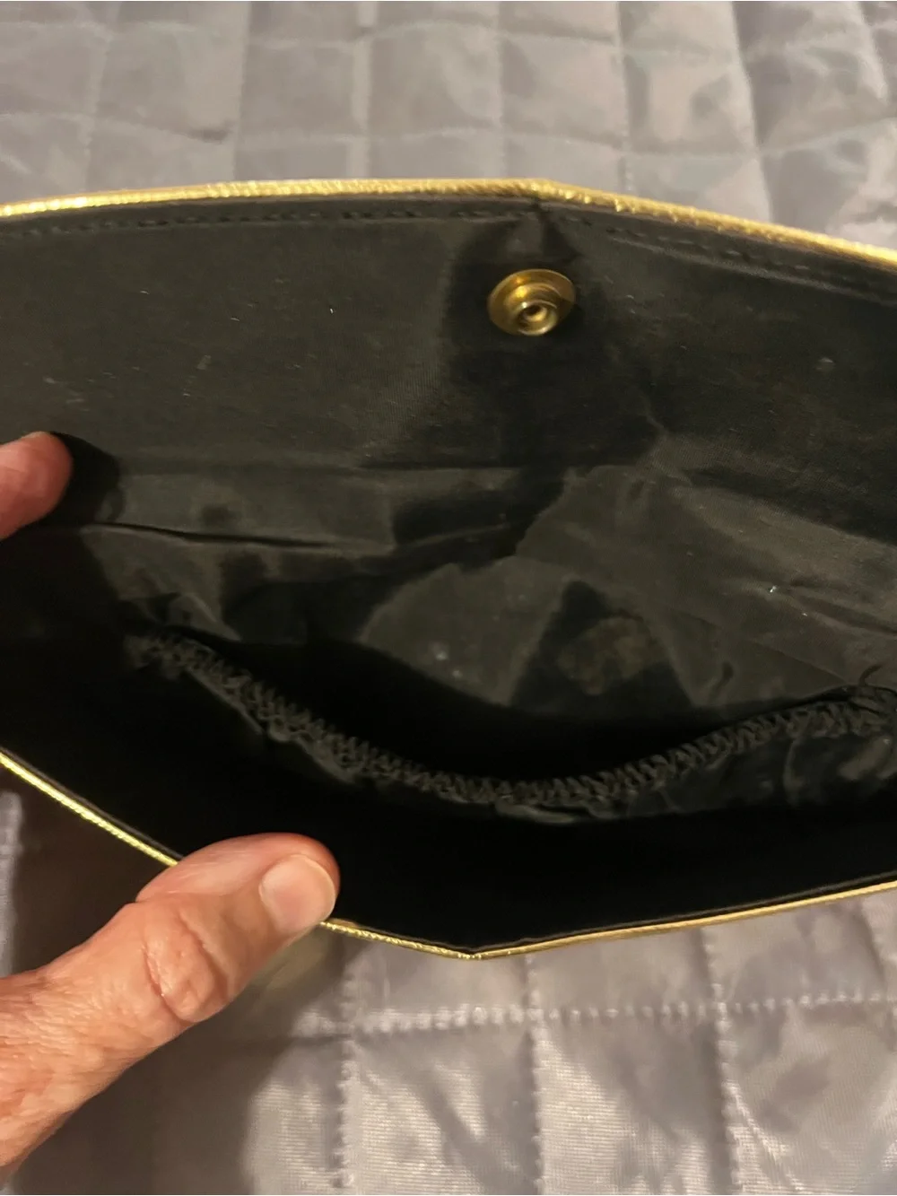 Metallic Gold Envelope Clutch Purse 50s 60s MCM Vintage Dressy Evening Party